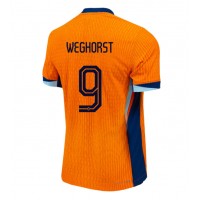 Camisa de Futebol Holanda Wout Weghorst #9 Equipamento Principal Europeu 2024 Manga Curta